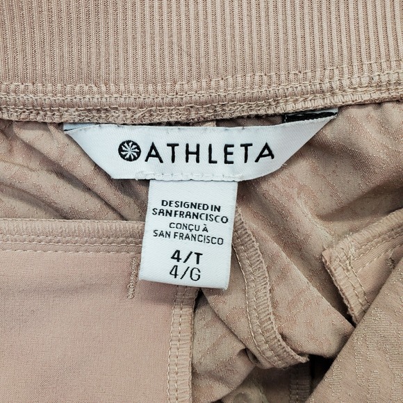 Athleta Ankle Pants Womens 4 Multi Slashed Pocket Elastic Waist Slit Leg Pull On - Picture 7 of 9